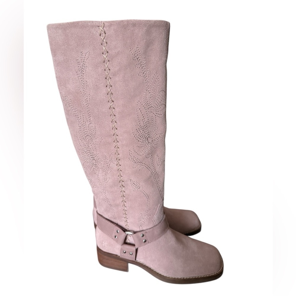 NWOT Classy Pink Soft Suede Knee-High Lucky Brand Women's Boots-Size 5.5 Boho
